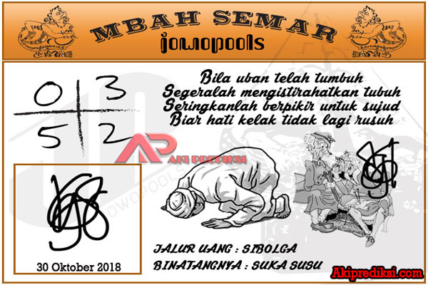 Syair SD Mbah Semar 30 Oktober 2018 
