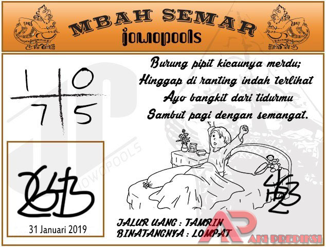 Syair HK Mbah Semar 31 Januari 2019