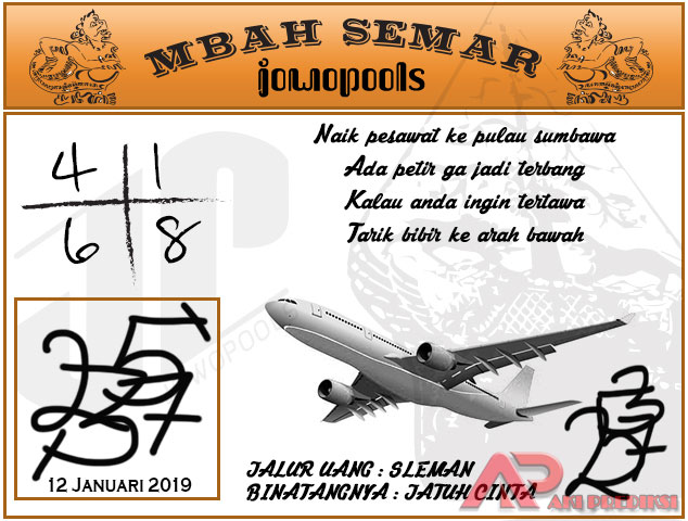 Syair SGP Mbah Semar 12 Januari 2019