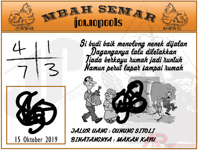 Syair SD Mbah Semar 15 Oktober 2019