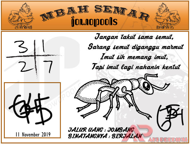 Syair HK Mbah Semar 11 November 2019