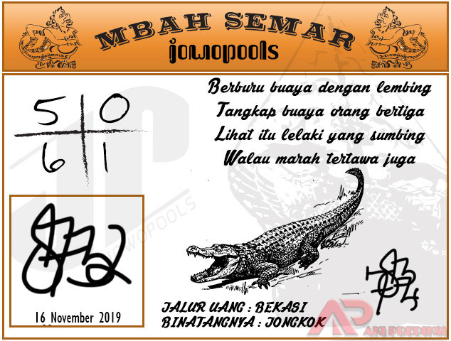 Syair HK Mbah Semar 16 November 2019
