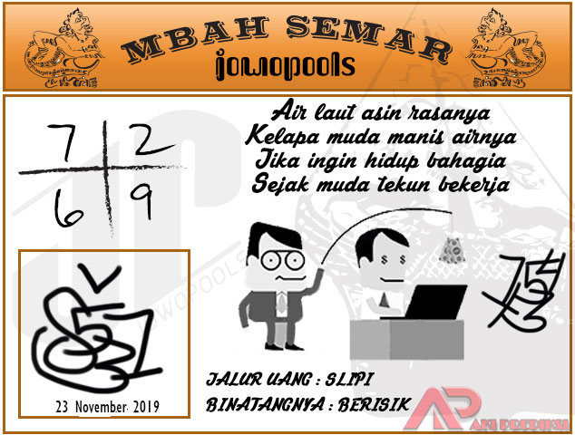 Syair SD Mbah Semar 23 November 2019