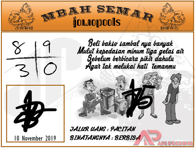 Syair SGP Mbah Semar 10 November 2019