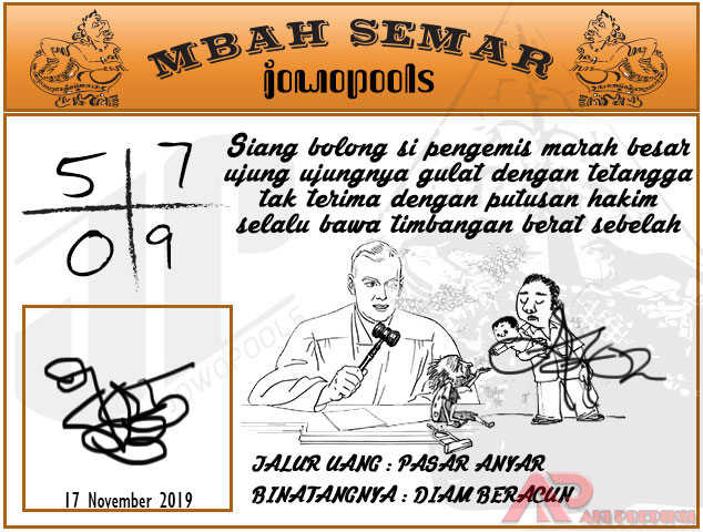 Syair SGP Mbah Semar 17 November 2019