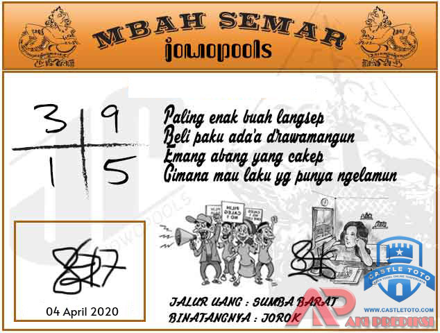 Syair SGP Mbah Semar 04 April 2020