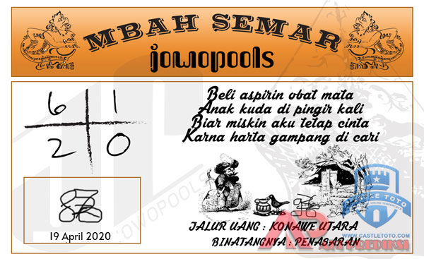 Syair HK Mbah Semar 19 April 2020