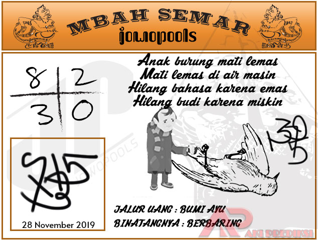 Syair HK Mbah Semar 28 November 2019