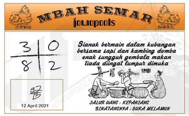 Syair SGP Mbah Semar 12 April 2021