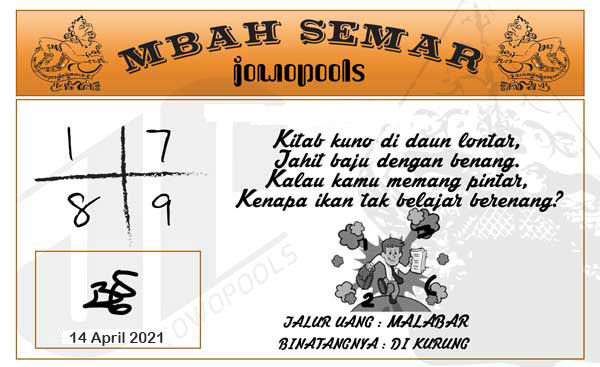 Syair SGP Mbah Semar 14 April 2021